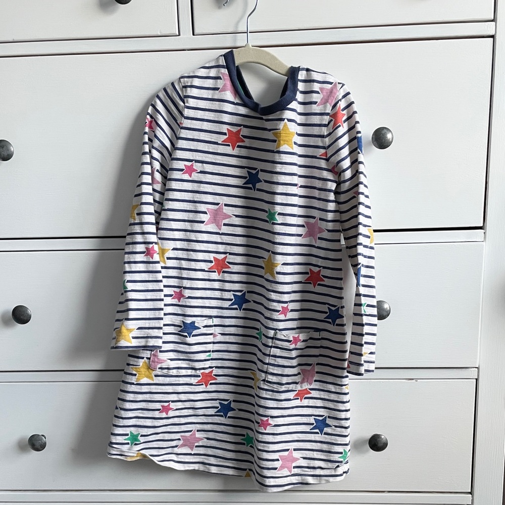 Mini Boden Long Sleeve Swing Dress with Pockets